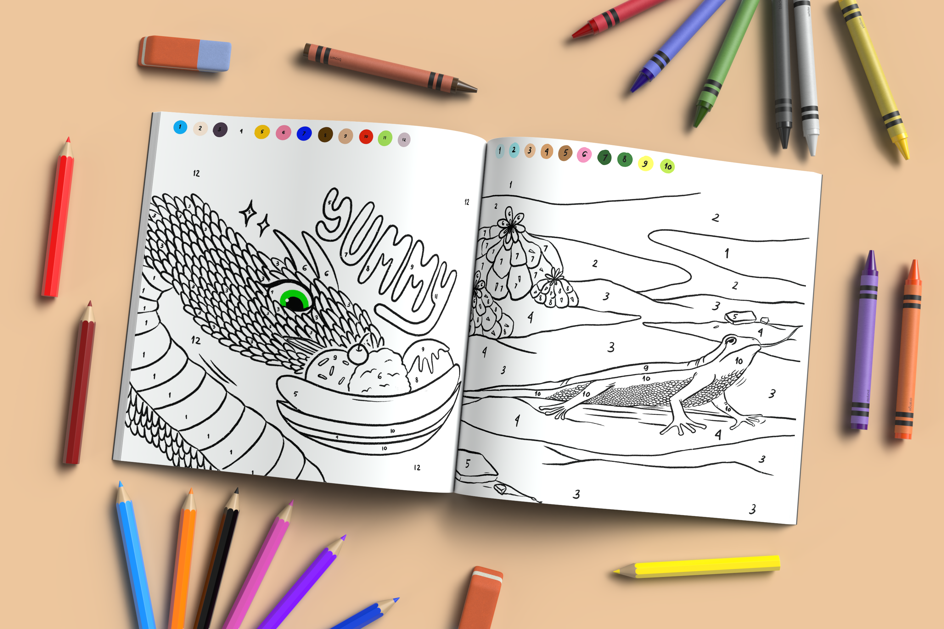 Coloring Book Mockup Kids Coloring Book for Boli Story, Boli and the Desert