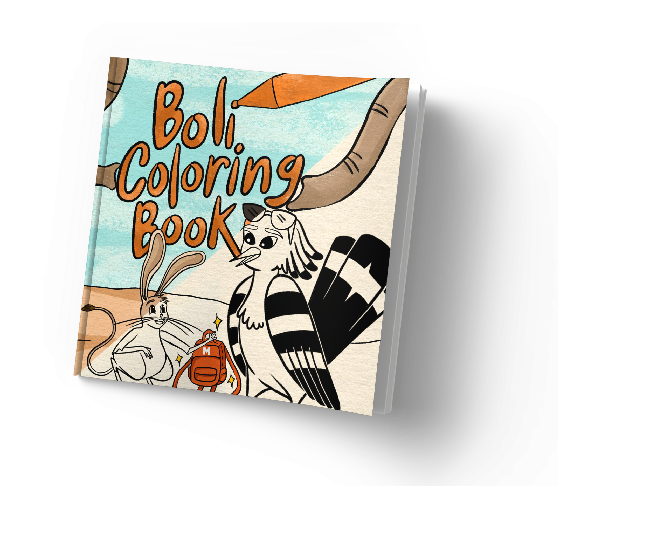 Coloring Book for Kids Cover Page, Boli and the Desert